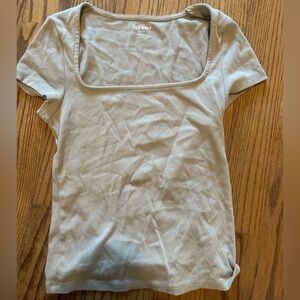 Old Navy Square Neck Short Sleeve Top — Taupe